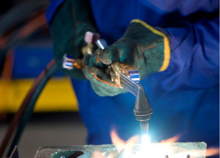 CO2 Welding in Progress